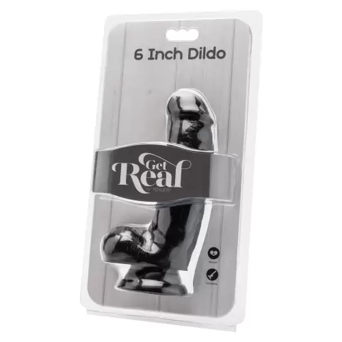 Dildo-COCK 6 INCH W/ BALLS BLACK