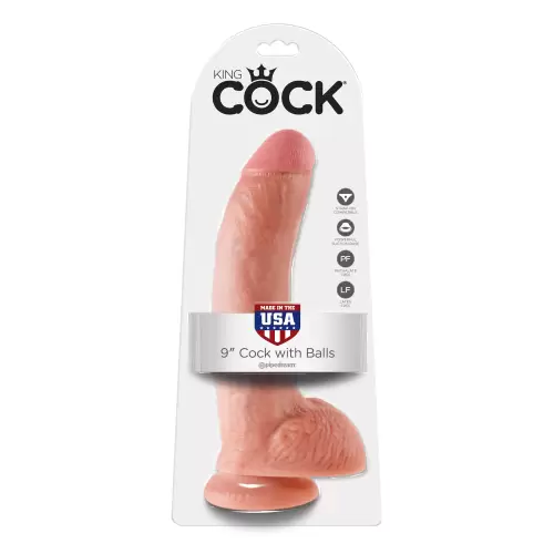 Dildo-COCK 9 INCH W/ BALLS FLESH