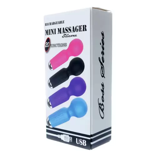 Stymulator-Rechargeable Mini Masager USB 20 Functions - Blue