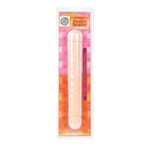 Dildo-DOUBLE HEADER 12"""""""" WHITE JR VEIN
