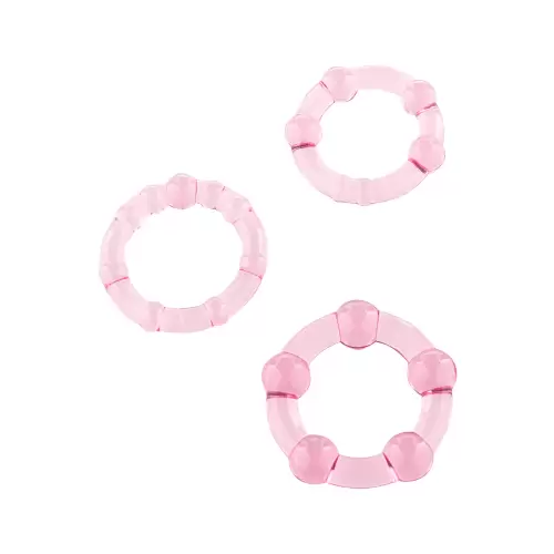 Pierścień-STAY HARD - THREE RINGS - PINK