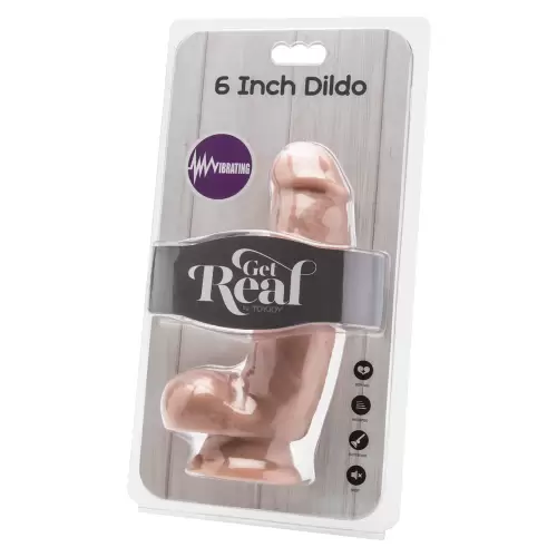 Dildo-COCK 6 INCH W/ BALLS FLESH VIBR.