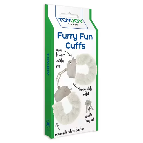 Kajdanki-FURRY FUN CUFFS WHITE PLUSH