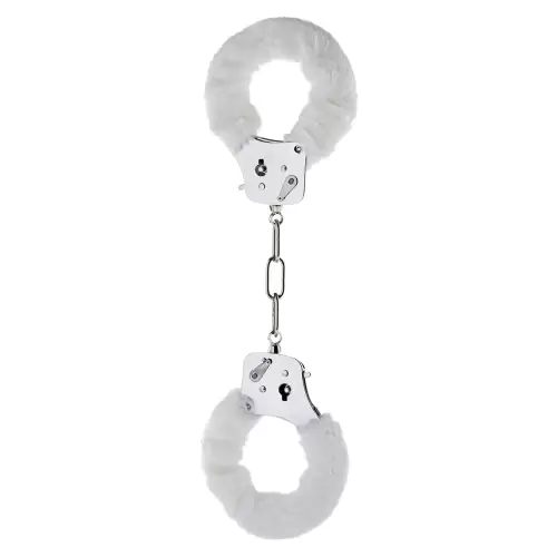 Kajdanki-FURRY FUN CUFFS WHITE PLUSH