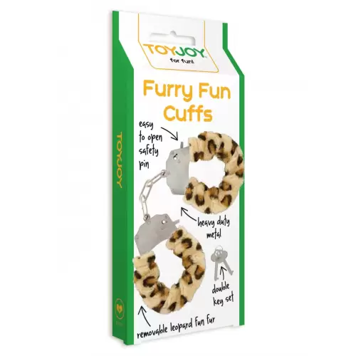 Kajdanki-FURRY FUN CUFFS LEOPARD PLUSH