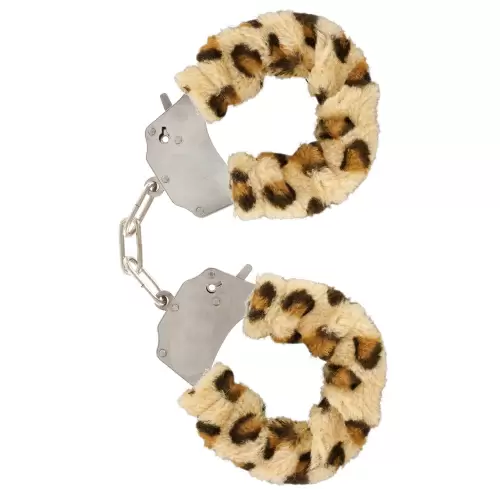 Kajdanki-FURRY FUN CUFFS LEOPARD PLUSH