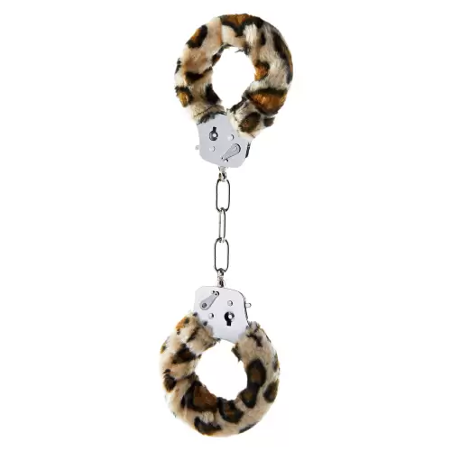 Kajdanki-FURRY FUN CUFFS LEOPARD PLUSH