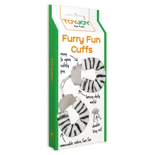 Kajdanki-FURRY FUN CUFFS ZEBRA PLUSH
