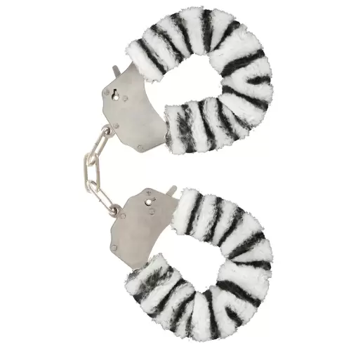 Kajdanki-FURRY FUN CUFFS ZEBRA PLUSH