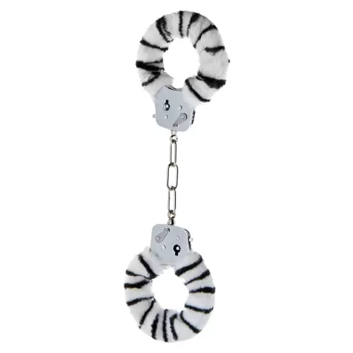 Kajdanki-FURRY FUN CUFFS ZEBRA PLUSH
