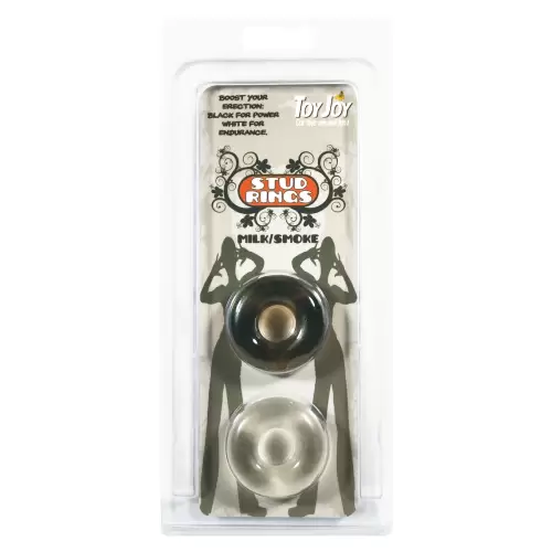 STUD RINGS CLEAR/ SMOKE 2X