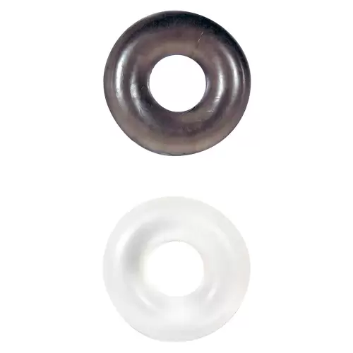 STUD RINGS CLEAR/ SMOKE 2X