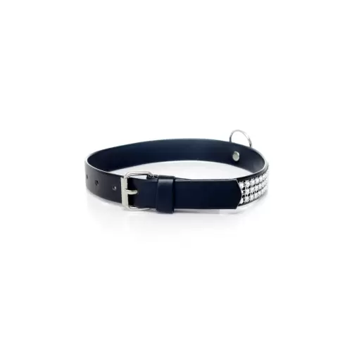 Fetish Boss Series Collar with crystals 2 cm silver
