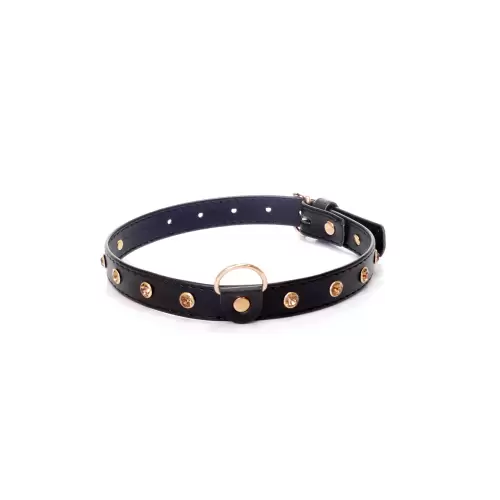 Fetish Boss Series - Collar 2 cm gold crystal