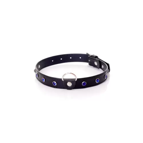 Fetish Boss Series Collar - 2 cm navy blue crystal