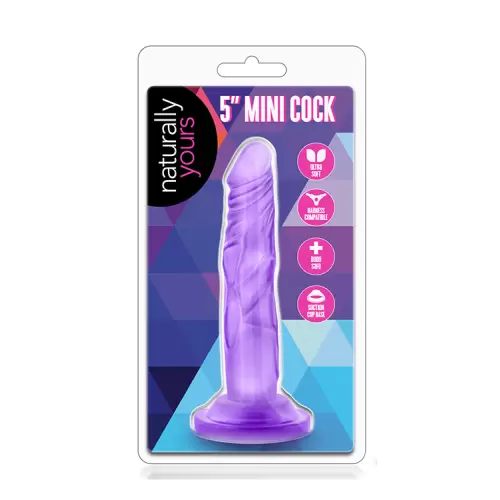 Dildo-NATURALLY YOURS 5INCH MINI COCK PURPLE