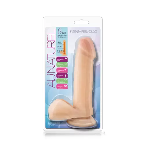 Dildo-AU NATUREL 8INCH SENSA FEEL DILDO BEIGE