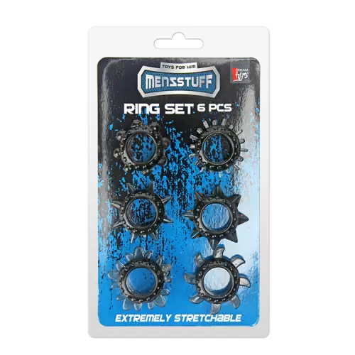 Pierścień-MENZSTUFF 6PC STRECHEABLE RING SET