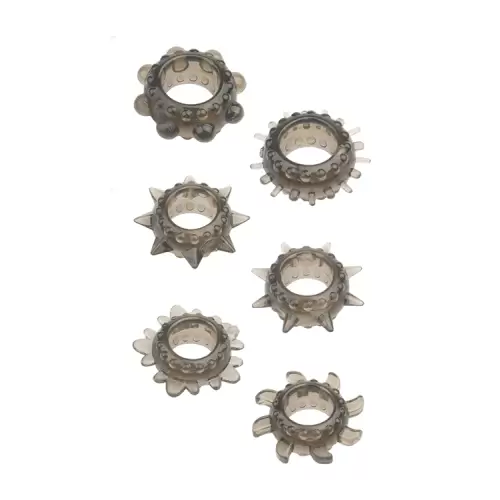 Pierścień-MENZSTUFF 6PC STRECHEABLE RING SET