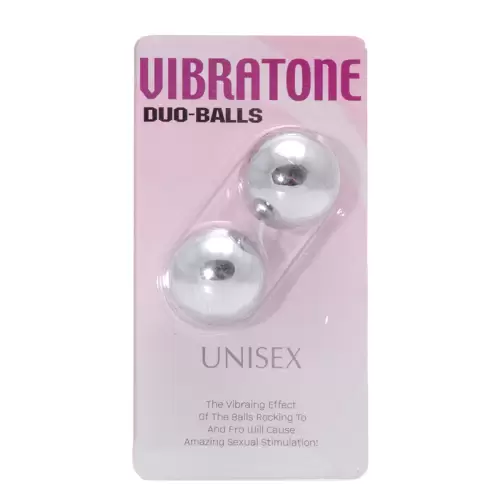 Kulki-VIBRATONE DUO BALLS SILVER BLISTERCARD