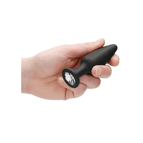 Cone-Shaped Diamond Butt Plug - Black