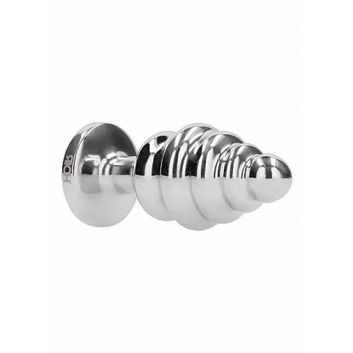 Ribbed Diamond Plug - 3.15 Inch - Silver