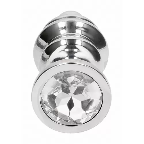 Ribbed Diamond Plug - 3.15 Inch - Silver