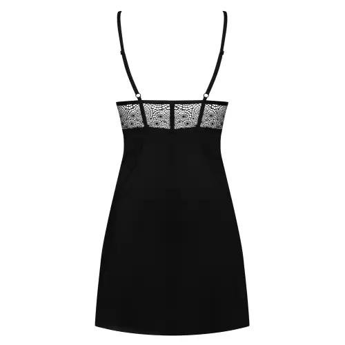 Bielizna-Sharlotte koszulka i string czarna L/XL