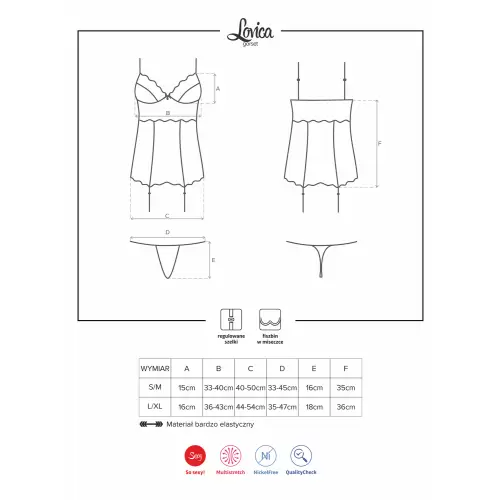 Bielizna-Lovica gorset i stringi L/XL