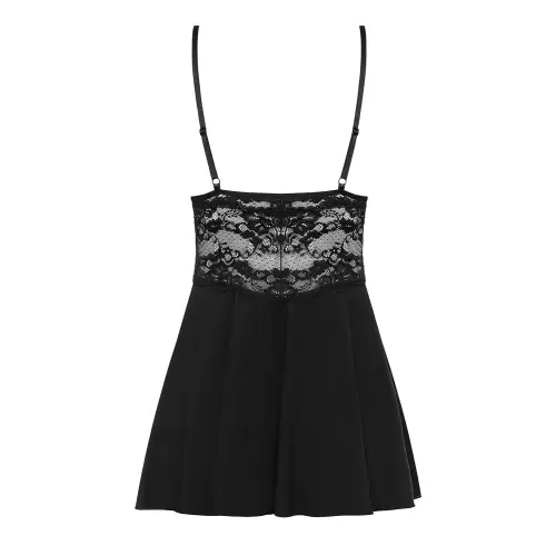 Bielizna-810-BAB-1 babydoll i stringi czarna S/M