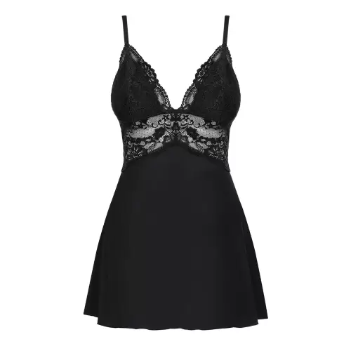 Bielizna-810-BAB-1 babydoll i stringi czarna S/M