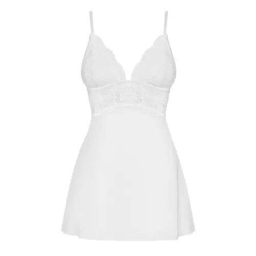 Bielizna-810-BAB-2 babydoll i stringi biała S/M