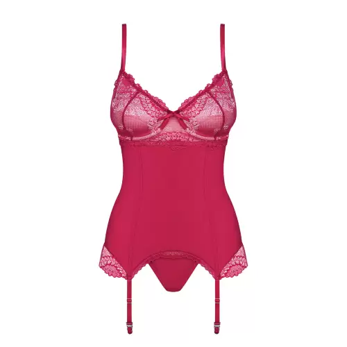 Bielizna-Rosalyne gorset i stringi czerwony S/M