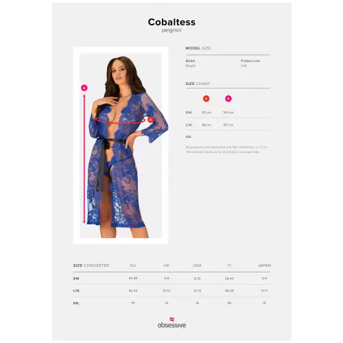 Bielizna-Cobaltess peniuar S/M