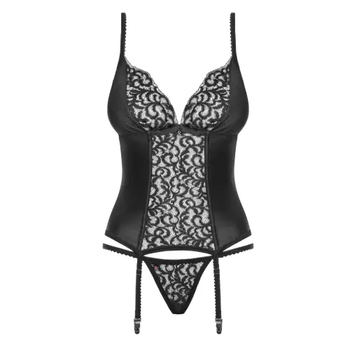 Bielizna-Laluna gorset i stringi czarny L/XL