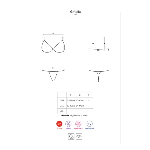 Bielizna-Giftella komplet 2-częściowy czerwony S/M
