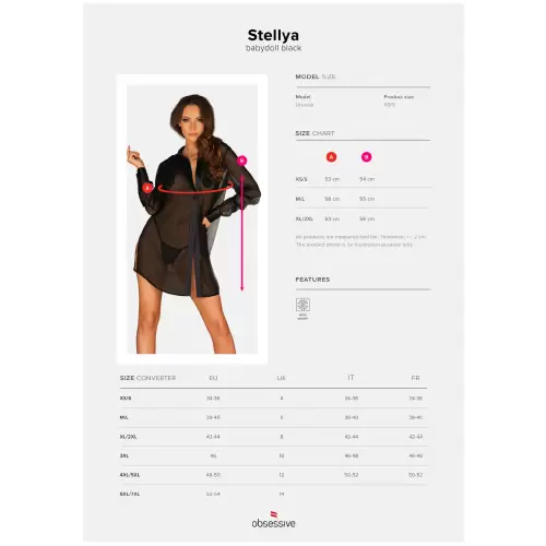 Bielizna-Stellya babydoll czarna XS/S