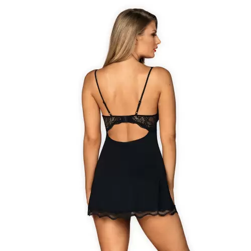 Bielizna-Luvae babydoll i stringi Czarny S/M