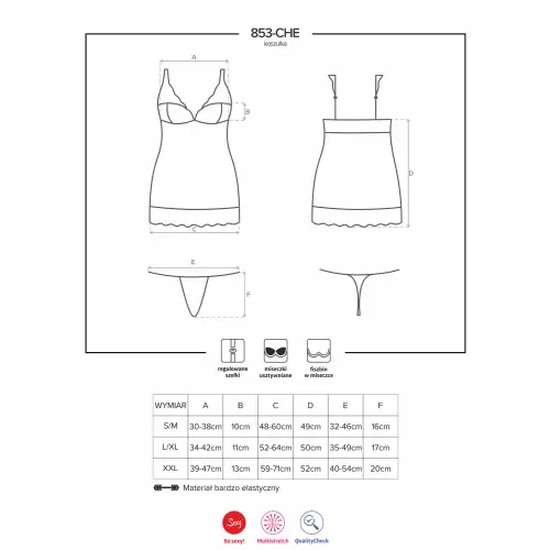 Bielizna-853-CHE-1 koszulka i stringi L/XL