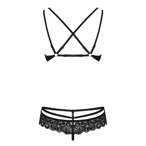 Bielizna-860-SET-1 komplet 2-częściowy czarny S/M