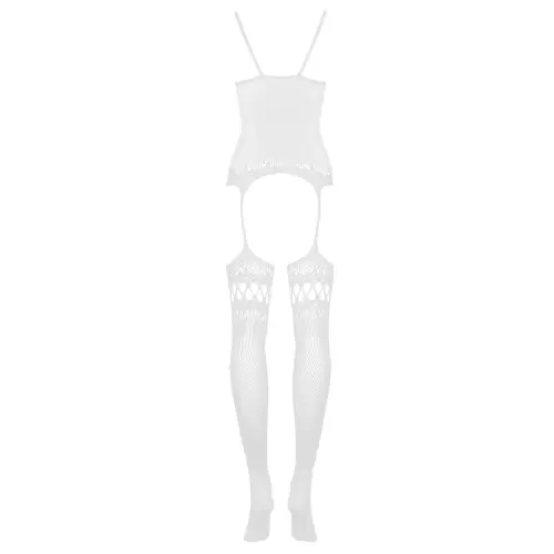 Bielizna-Bodystocking F214 białe S/M/L