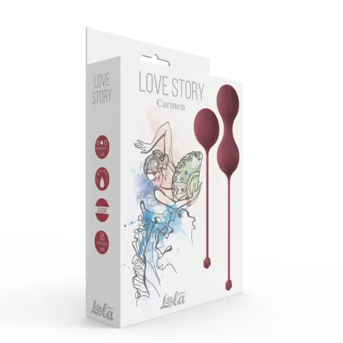 Vaginal balls set Love Story Carmen Wine Red
