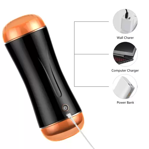 Masturbator- Boss Series -Vibrating Masturbation Cup USB 10 function + Interactive Function / Double Ends