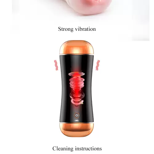 Masturbator- Boss Series -Vibrating Masturbation Cup USB 10 function + Interactive Function / Double Ends