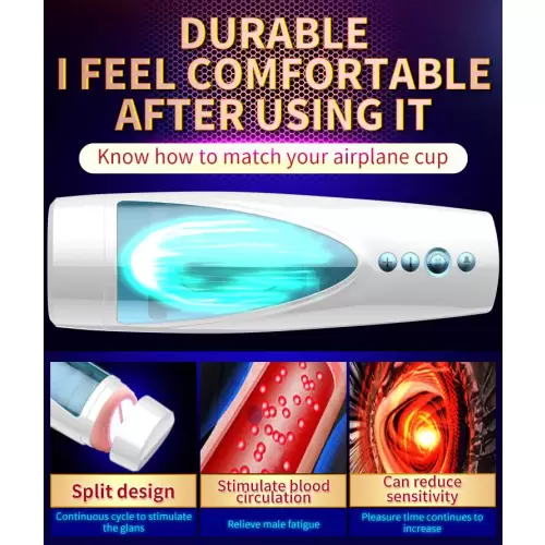 Masturbator-Vibrating, Rotating and Flashing Masturbation USB 10+10 Function / Talk Mode
