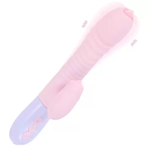 Wibrator-Silicone Vibrator USB 7 Function and Thrusting Function / Heating, pink