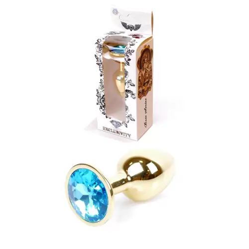 Plug-Jewellery Gold PLUG- Light Blue