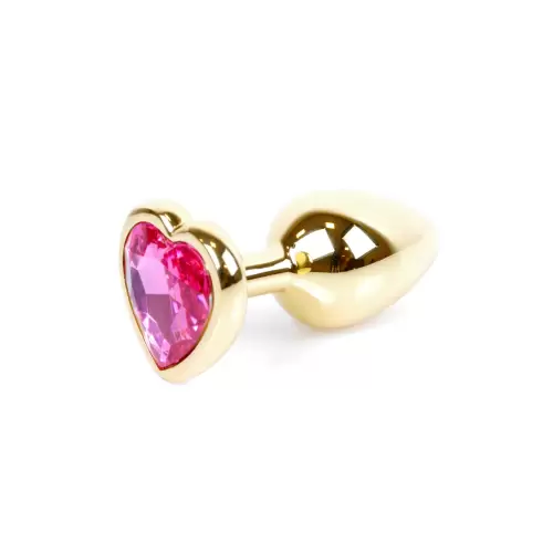 Plug-Jewellery Gold Heart PLUG- Pink