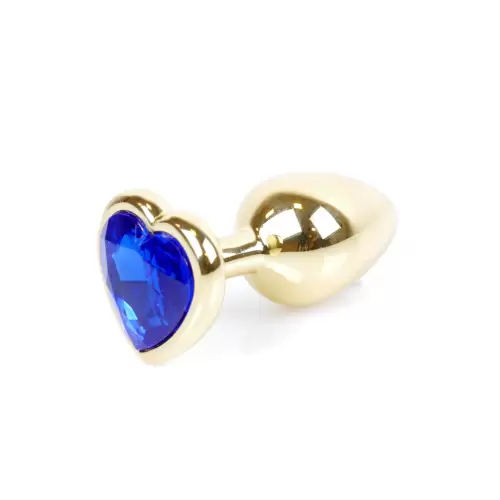 Plug-Jewellery Gold Heart PLUG- Dark Blue