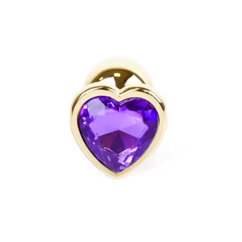 Plug-Jewellery Gold Heart PLUG- Purple